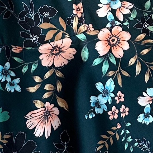 Eliza J Emerald Green Floral Fit-And-Flare Mini Dress Size 14 Party Feminine - Picture 13 of 15